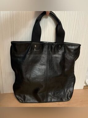 NATHANIEL COLE Black Leather Tote Bag